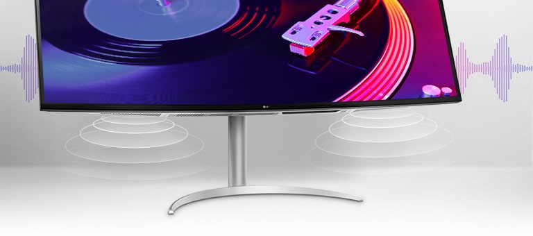 Nella parte inferiore del monitor vengono mostrati due speaker da 10W con Rich Bass.