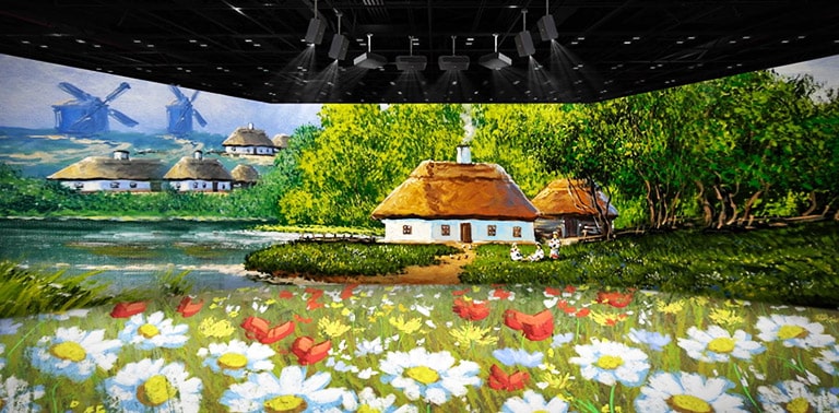 Supportando la tecnologia di fusione dei bordi “Edge Blending”, che controlla la luminanza dell'area in cui la luce proiettata si sovrappone, è in grado di fornire una connessione senza soluzione di continuità, senza provocare un aumento della luminanza quando si devono utilizzare contemporaneamente due o più proiettori.