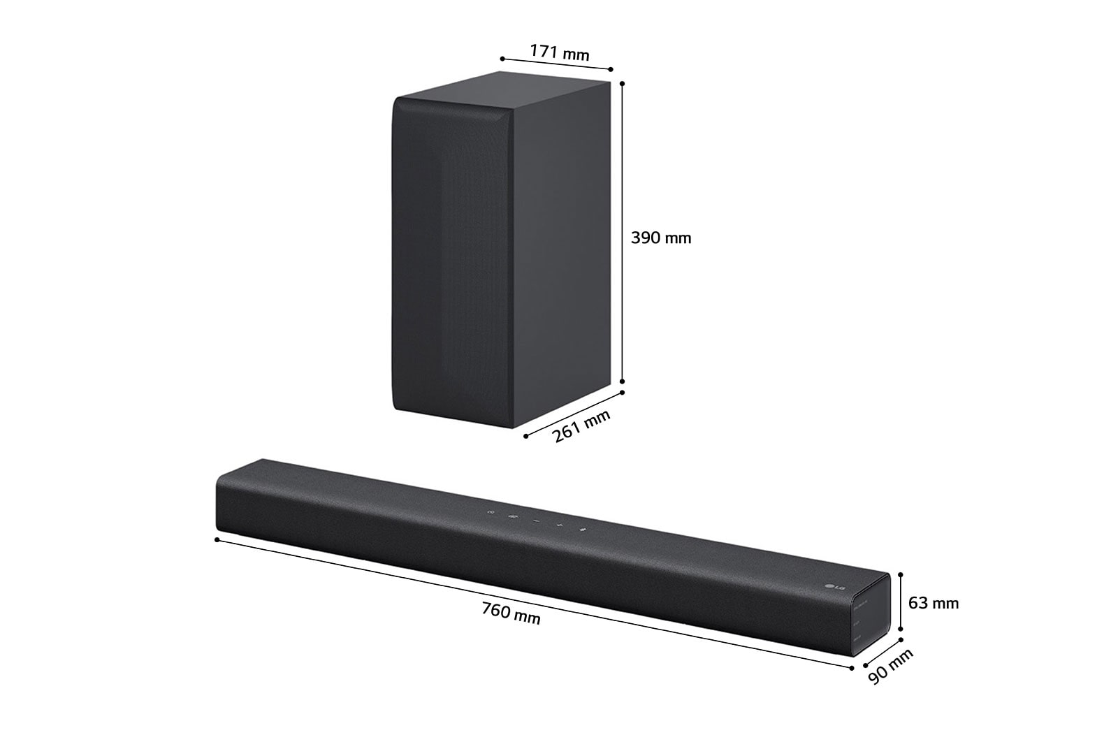 LG Soundbar S60Q | 300W I 2.1 canali | Dolby Atmos Virtual, AI Sound Pro, S60Q