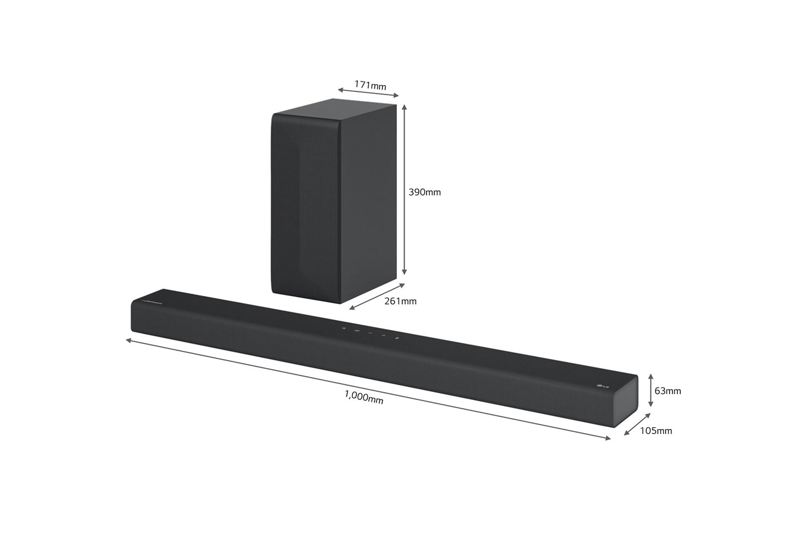 LG Soundbar per TV con audio a 3.1 canali LG, S65Q