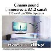 LG Soundbar per TV con audio a 3.1.2 canali LG, S75Q
