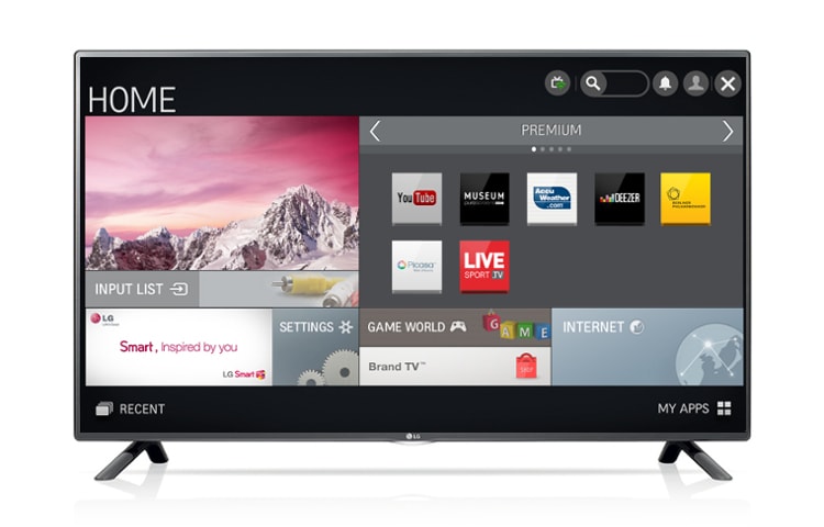 LG TV LED 32 pollici Full HD, Smart TV NetCast 4.5 con DVBT2, DVBS2 e potenza audio 20W 2.0 ch., 32LF580V