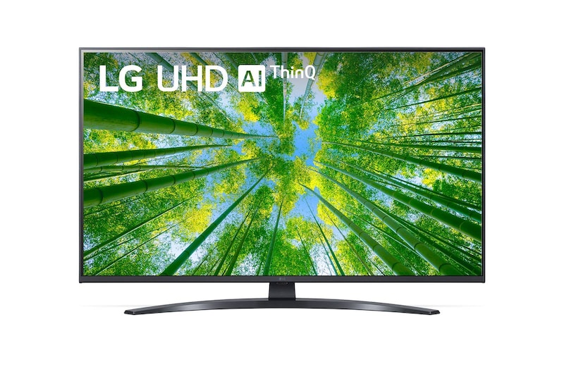 Vista frontale di LG UHD | TV 43'' Serie UQ81 | Ultra HD 4K, Smart TV, HDR10 Pro, Filmmaker Mode 43UQ81006LB