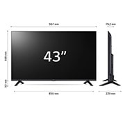 LG TV UHD | Serie UR74 43'' | 4K, α5 Gen6, HDR10, 20W, 3 HDMI, Game Optimizer, Wi-Fi 5, Smart TV WebOS 23, 43UR74006LB