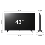 LG TV UHD | Serie UR80 43'' | 4K, α5 Gen6, HDR10, 20W, 3 HDMI, Game Optimizer, Wi-Fi 5, Smart TV WebOS 23, 43UR80006LJ
