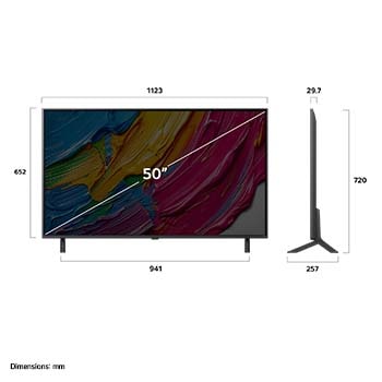 Dimensioni del TV LG QNED80