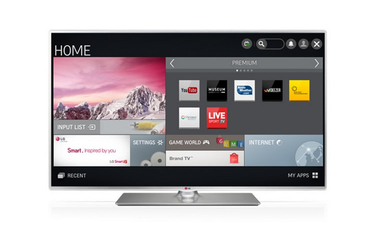 LG TV LED 55 pollici Full HD, Smart TV con DVBT2, DVBS2 e potenza audio 20W 2.0 ch., 55LB580V