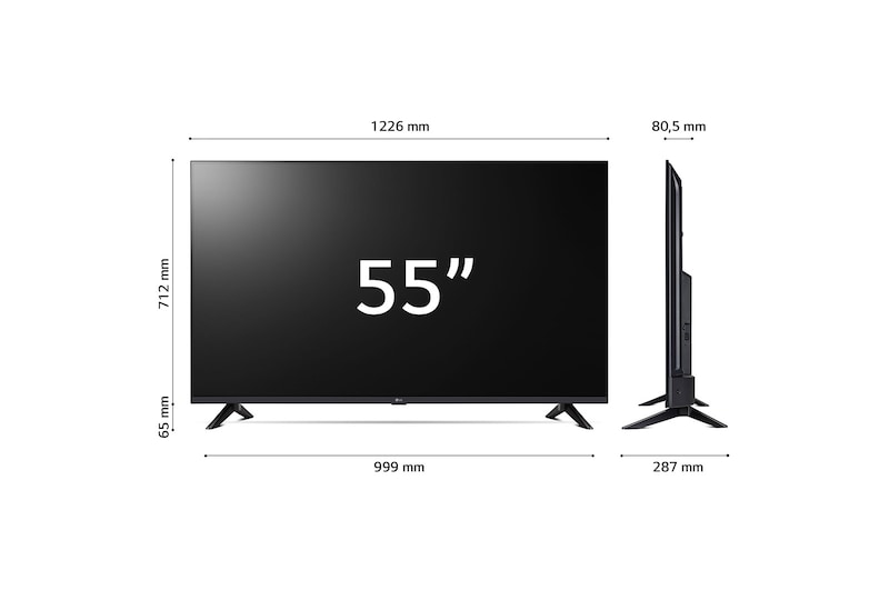 LG TV UHD | Serie UR74 55'' | 4K, α5 Gen6, HDR10, 20W, 3 HDMI, Game Optimizer, Wi-Fi 5, Smart TV WebOS 23, 55UR74006LB
