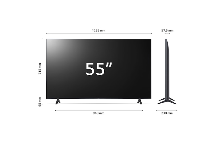 LG TV UHD Serie UR78 55” + Soundbar SQC1 160W 2.1 canali, 55UR78006LK.SQC1