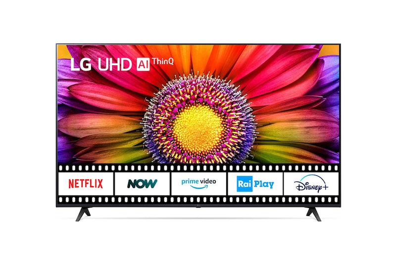 LG TV UHD | Serie UR80 55'' | 4K, α5 Gen6, HDR10, 20W, 3 HDMI, Game Optimizer, Wi-Fi 5, Smart TV WebOS 23, 55UR80006LJ