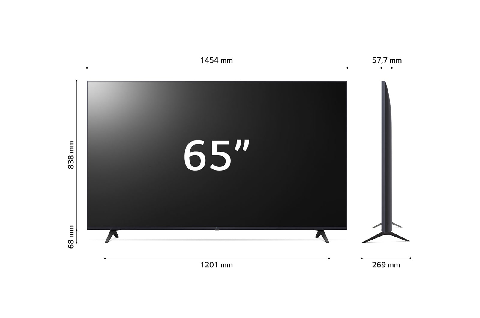 LG TV UHD | Serie UR80 65'' | 4K, α5 Gen6, HDR10, 20W, 3 HDMI, Game Optimizer, Wi-Fi 5, Smart TV WebOS 23, 65UR80006LJ