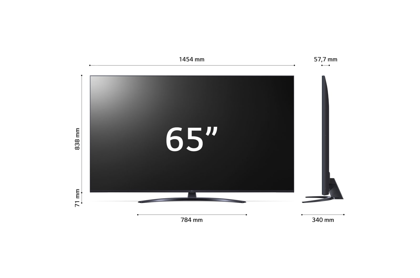 LG TV UHD Serie UR81 65” + Soundbar SQC1 160W 2.1 canali, 65UR81006LJ.SQC1