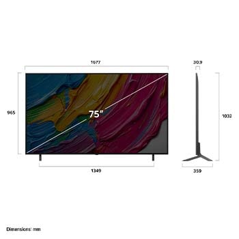 Dimensioni del TV LG QNED80