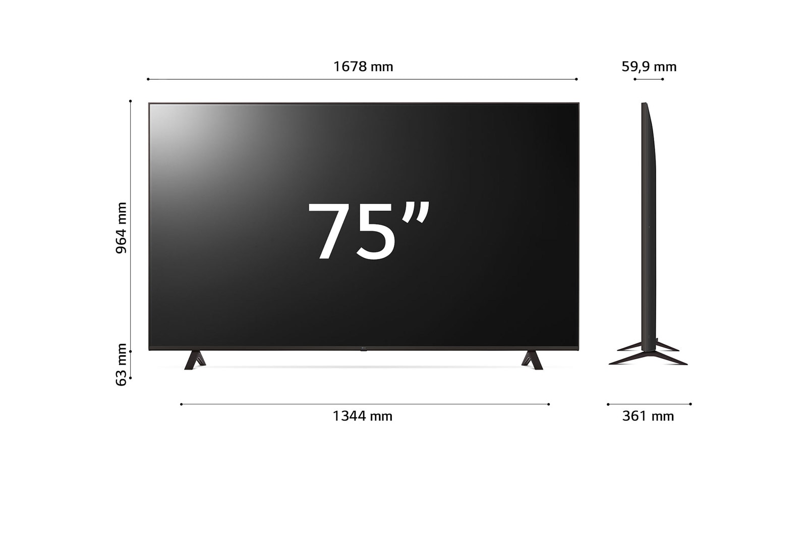 LG TV UHD | Serie UR76 75'' | 4K, α5 Gen6, HDR10, 20W, 3 HDMI, Game Optimizer, Wi-Fi 5, Smart TV WebOS 23, 75UR76006LL