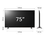 LG TV UHD | Serie UR76 75'' | 4K, α5 Gen6, HDR10, 20W, 3 HDMI, Game Optimizer, Wi-Fi 5, Smart TV WebOS 23, 75UR76006LL
