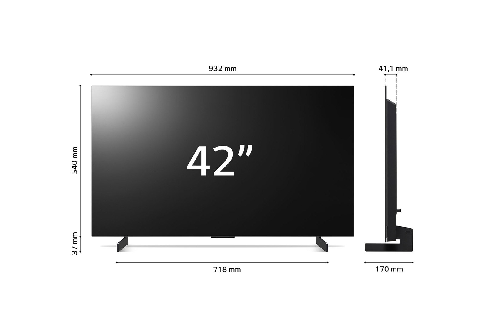 LG OLED evo | TV 42'' Serie C24 | OLED 4K, Smart TV, Dolby Vision IQ e Atmos, OLED42C24LA