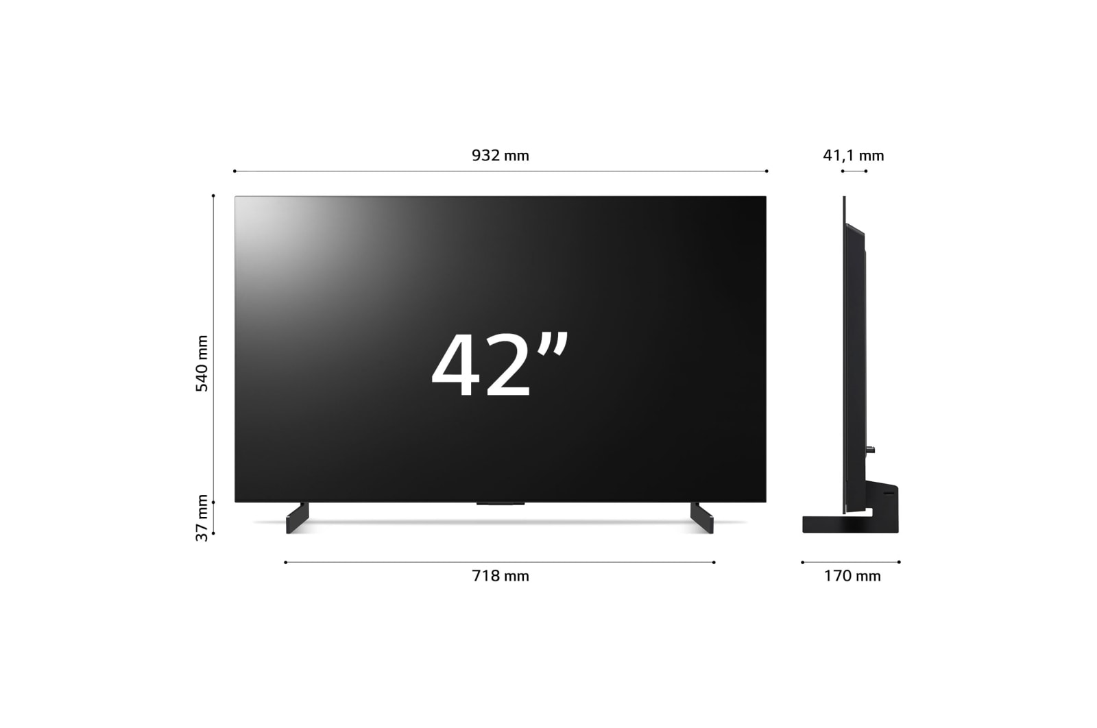 LG TV OLED evo | Serie C3 42'' | 4K, α9 Gen6, Dolby Vision, 40W, 4 HDMI con VRR, G-Sync, Wi-Fi 5, Smart TV WebOS 23, OLED42C35LA
