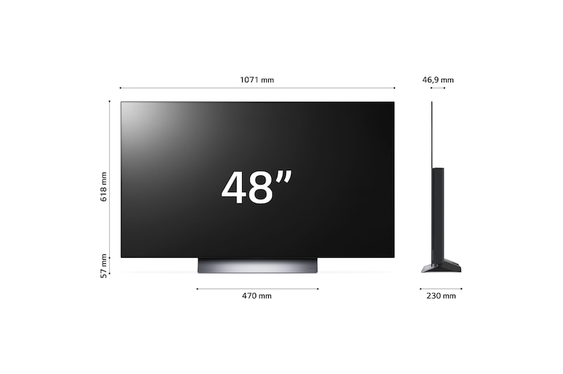 LG TV OLED evo | Serie C3 48'' | 4K, α9 Gen6, Dolby Vision, 40W, 4 HDMI con VRR, G-Sync, Wi-Fi 5, Smart TV WebOS 23, OLED48C35LA