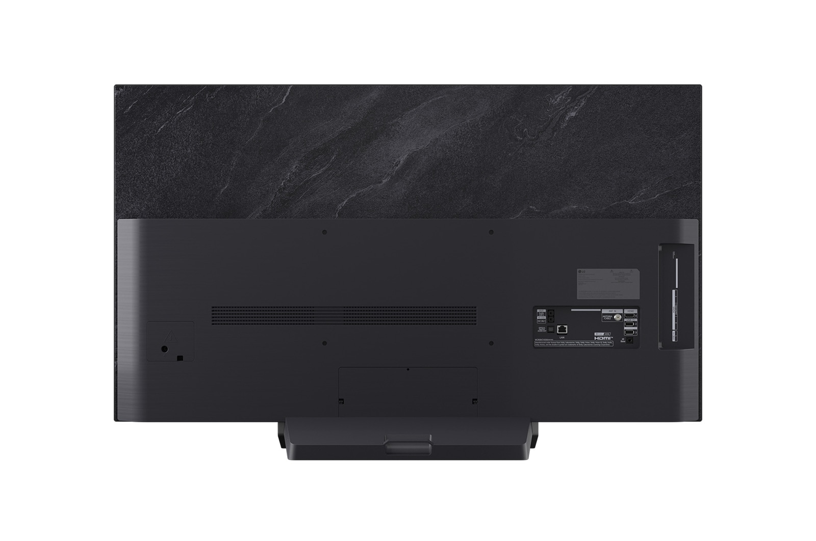 Vista posteriore di una Smart TV LG OLED evo AI C5 4K