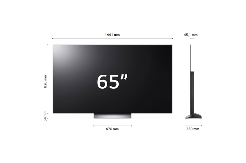LG TV OLED evo | Serie C3 65'' | 4K, α9 Gen6, Dolby Vision, 40W, 4 HDMI con VRR, G-Sync, Wi-Fi 5, Smart TV WebOS 23, OLED65C34LA