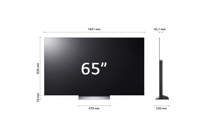 LG TV OLED evo | Serie C3 65'' | 4K, α9 Gen6, Brightness Booster, 40W, 4 HDMI con VRR, G-Sync, Wi-Fi 5, Smart TV WebOS 23, OLED65C35LA