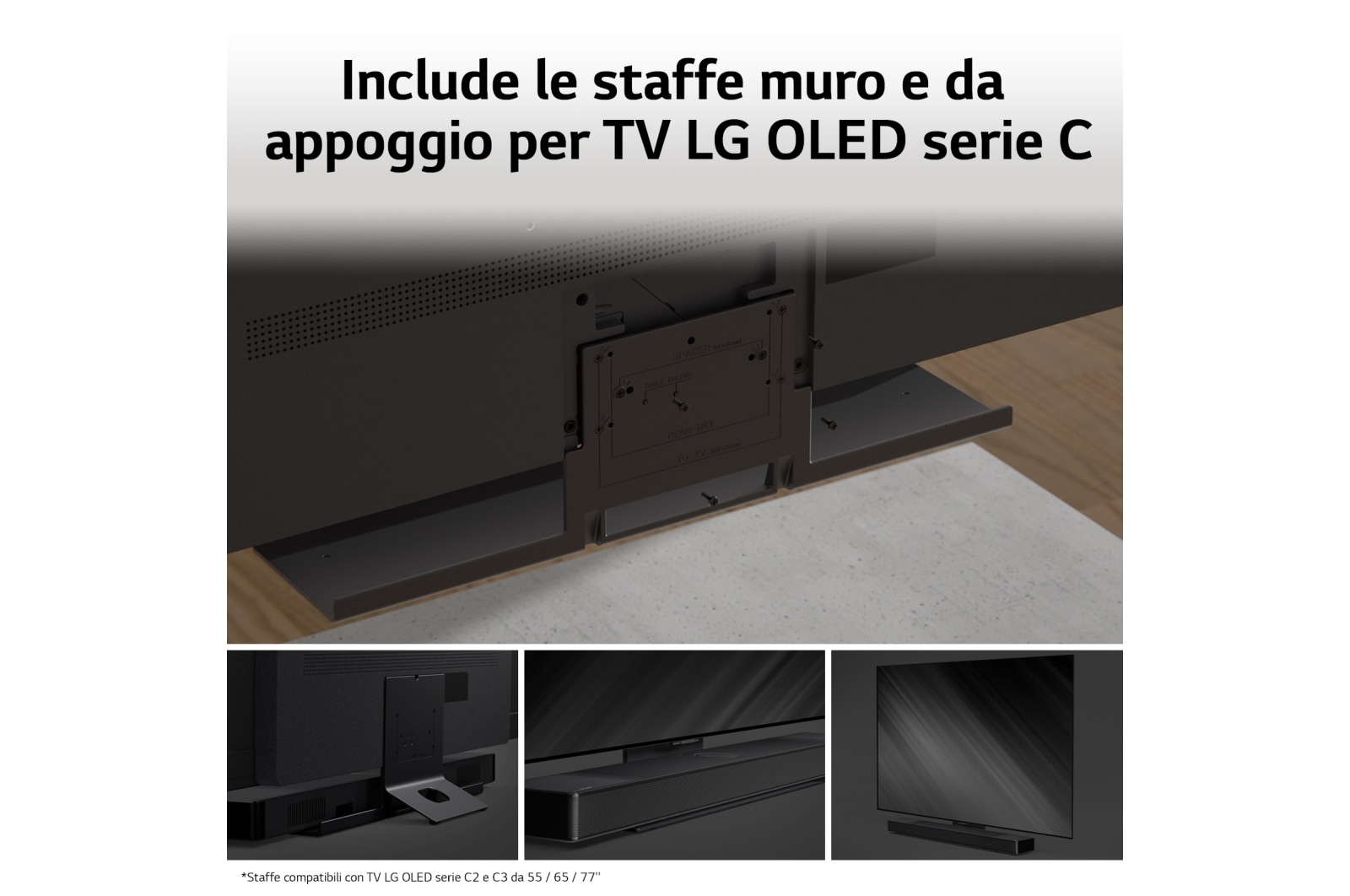 LG TV OLED evo Serie C34 77” + Soundbar SC9S 400W 3.1.3 canali, OLED77C34.SC9S