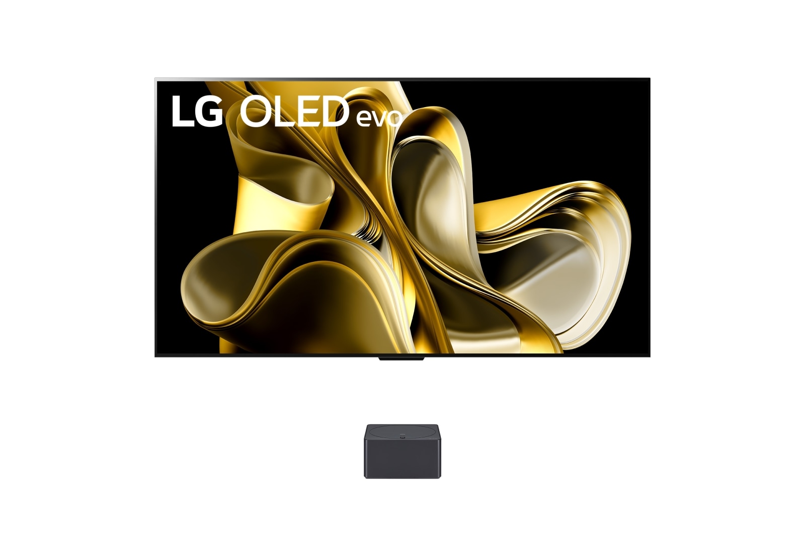 Front view with LG OLED M3 and Zero Connect Box below