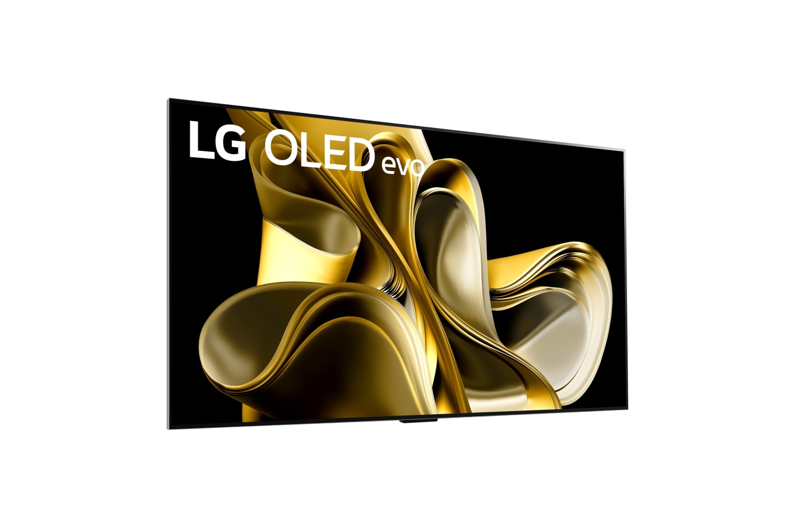 Slightly-angled right-facing side view of LG OLED M3 on the wall