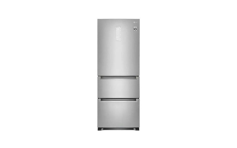 Questo frigorifero LG presenta un design minimalista in acciaio inox, uno scomparto superiore e due cassetti inferiori ideali per conservare il kimchi.