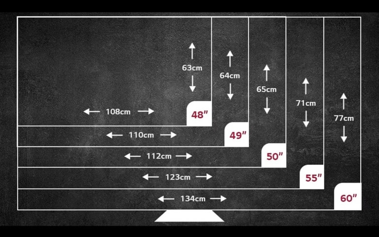  I TV di grandi dimensioni possono variare da 48 pollici a 60 pollici.