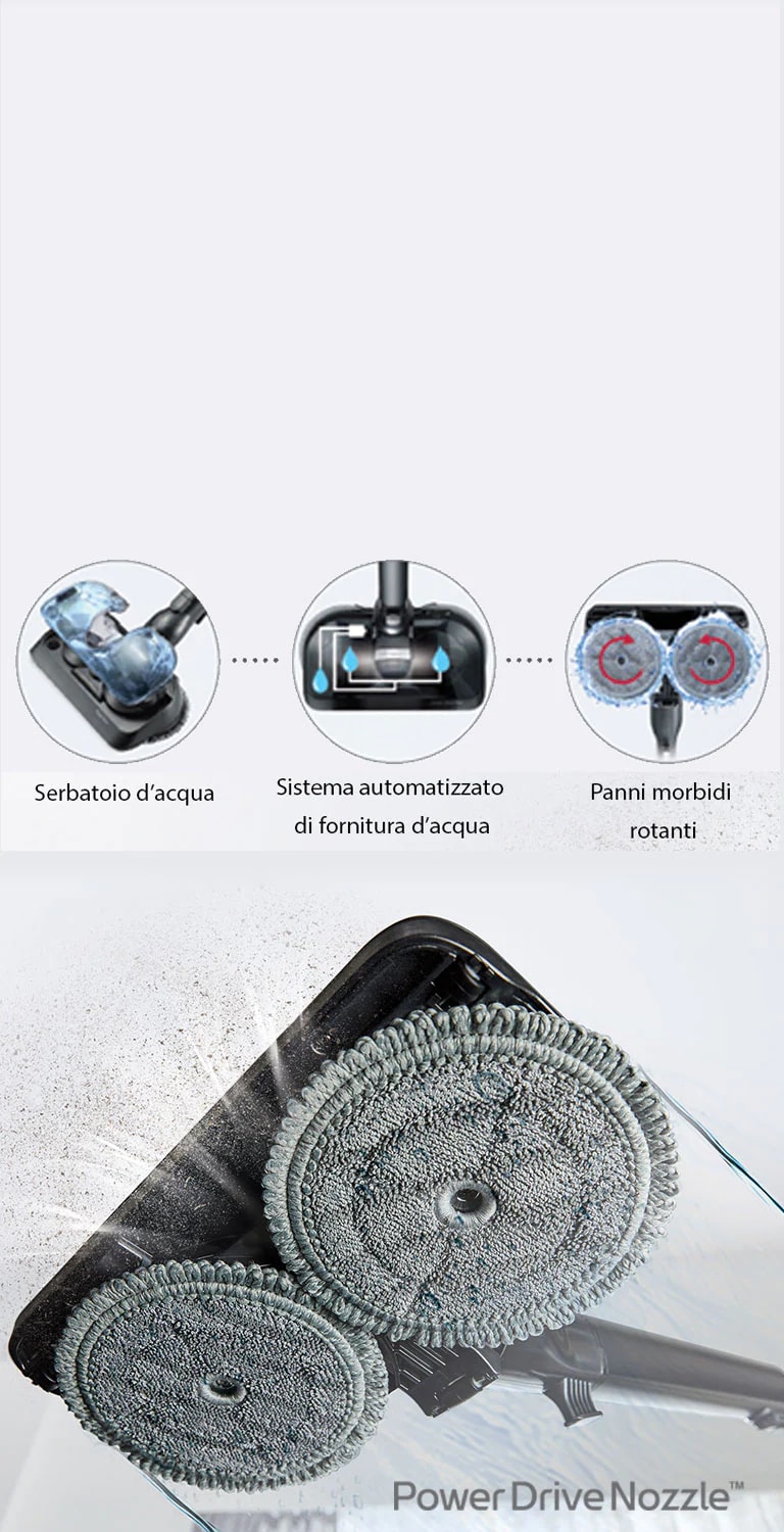 Caratteristica aspirapolvere CordZero Lava e aspira i pavimenti in un colpo solo