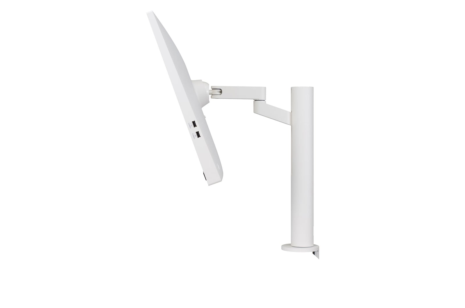 vista laterale del monitor inclinato di 25 gradi verso il basso