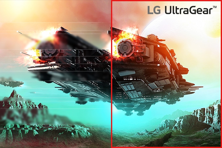L'immagine mostra la fluidità del gioco. A sinistra è presente l'effetto di tearing, a destra no.