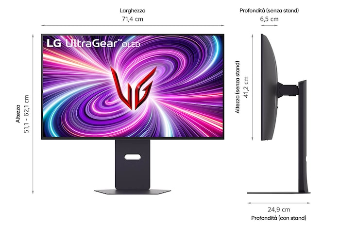 Dimensioni Monitor Gaming 32GS95UV-B