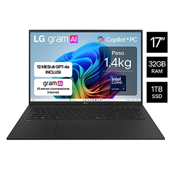 Vista frontale notebook Gram 17Z90TL-G