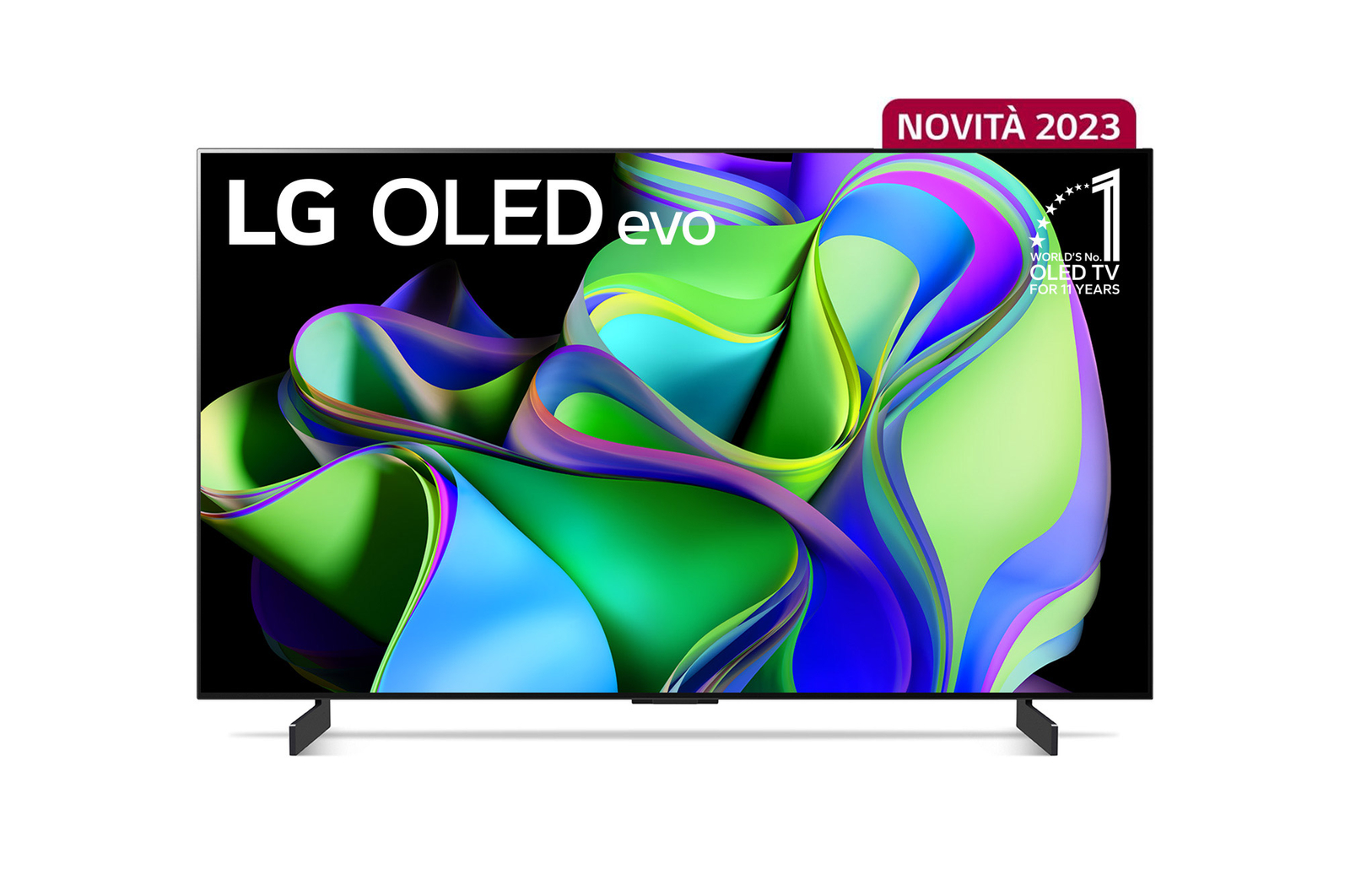 Vista frontale del TV