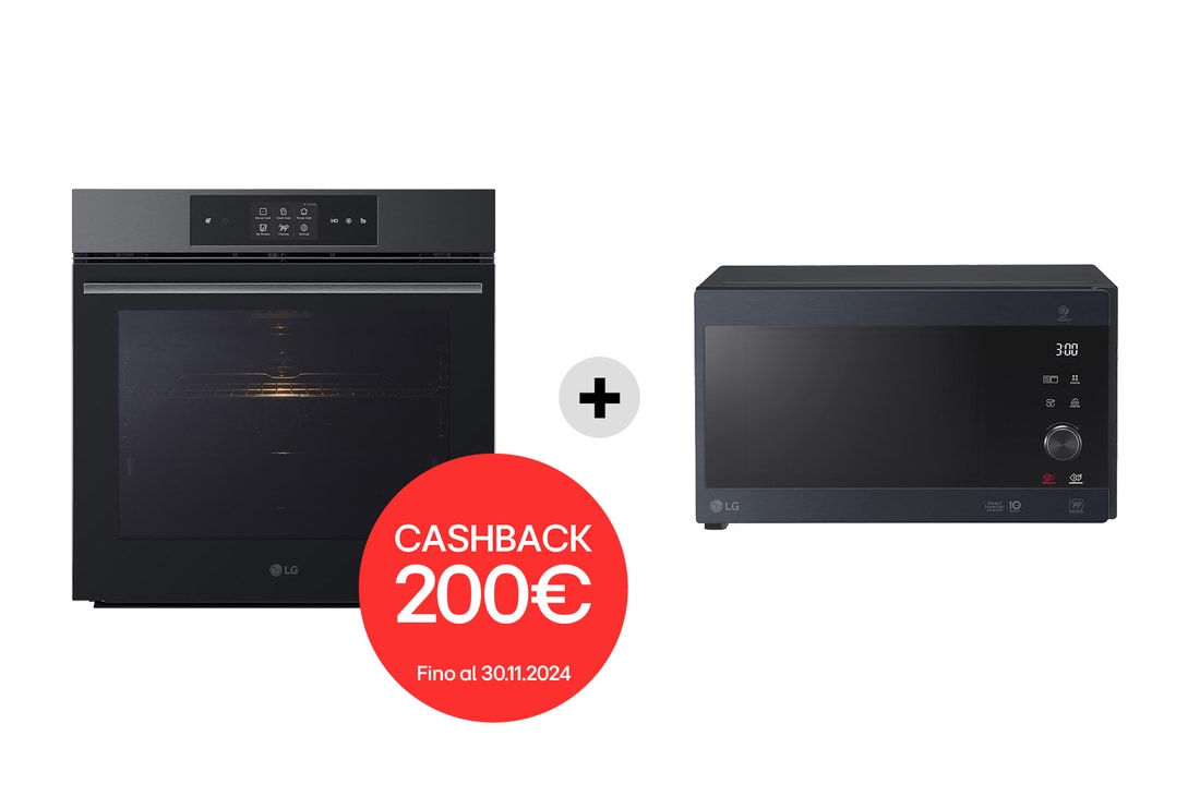 LG Offerta Kit: Forno a vapore InstaView 76L Classe A++ e Microonde NeoChef 25 litri 1000W, WSED7665B.MH6565