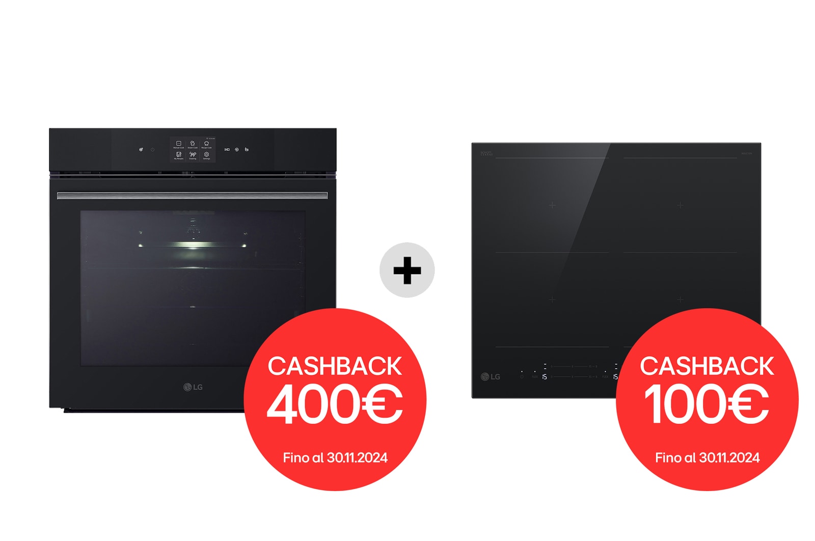 LG Offerta Kit: Forno 100% vapore InstaView 76L Classe A++ e Piano induzione 60cm, Potenza 2,5 ~ 7,4kW, WSED7667M.CBIZ7