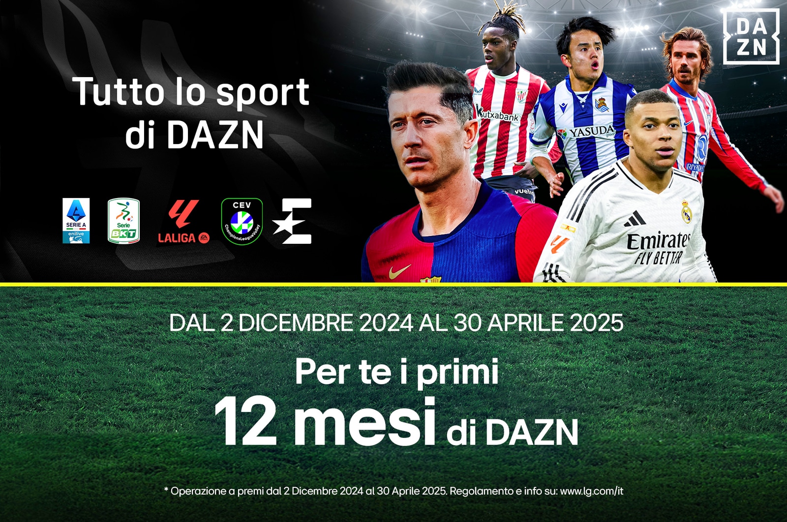 Tutto lo sport di DAZN Per te i primi 12 mesi