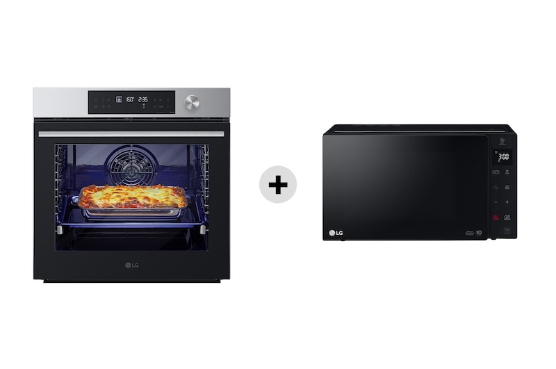 Vista frontale di Offerta Kit Esclusivo: Forno InstaView | 76L Classe A+ | Inox + Microonde 25 litri, potenza 1000W WSED7613S.MHGDS