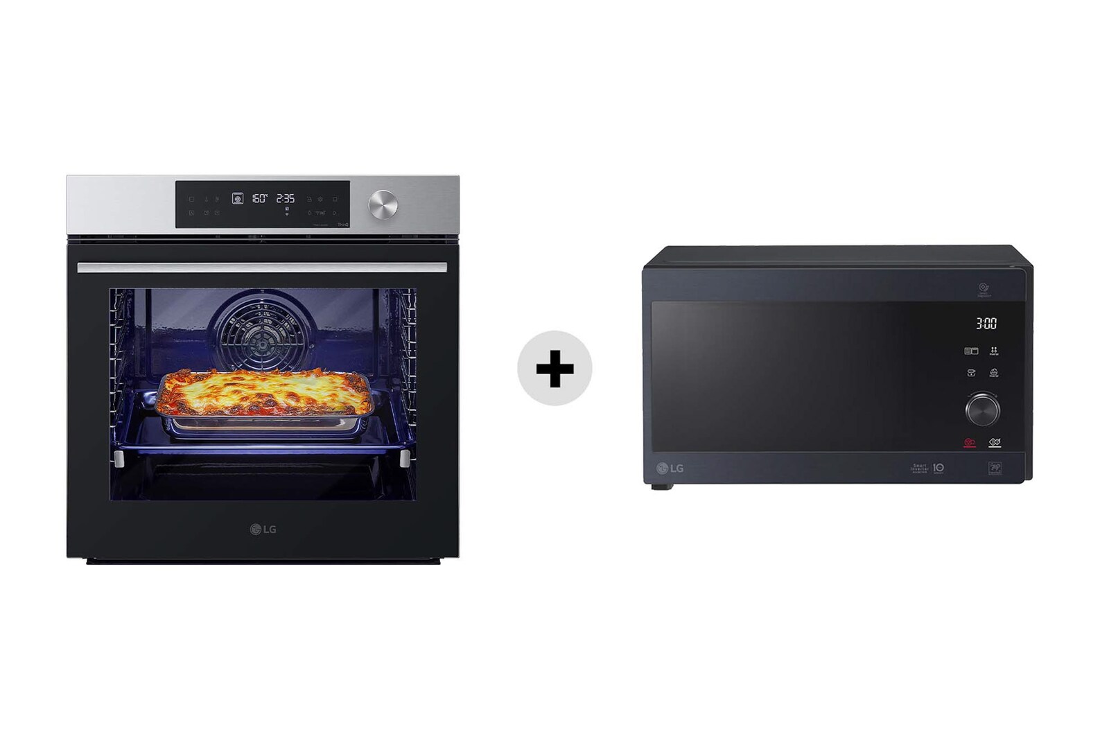 Vista frontale di Offerta Kit Esclusivo: Forno InstaView Classe A+ Inox + Microonde NeoChef 25 litri, potenza 1000W WSED7613S.MH6565