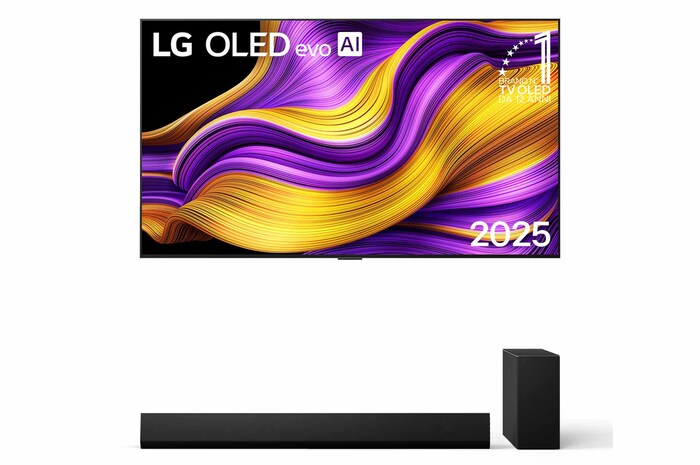 Foto frontale kit esclusivo TV e Soundbar OLED65G54.SG10TY