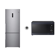 LG Offerta Kit Esclusivo: Frigorifero combinato 70cm Classe E, 462L + Microonde NeoChef 25 litri, potenza 1000W, GBB567PZCMB.MH6565