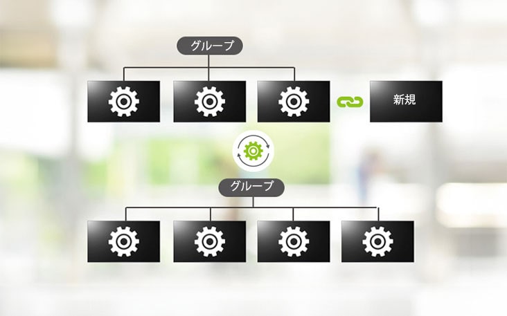 ノートパソコンを使用して、 ネットワーク接続のある場所からリモートで作業している男性の画像。LG ConnectedCareのAccessibilityを示している。