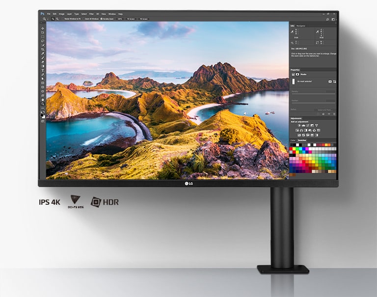 UHD 4K IPS ディスプレイ:快適な表示のためのクリアで大きなディスプレイ、31.5 インチ IPS ディスプレイ、DCI-P3 95% 代表値、HDR