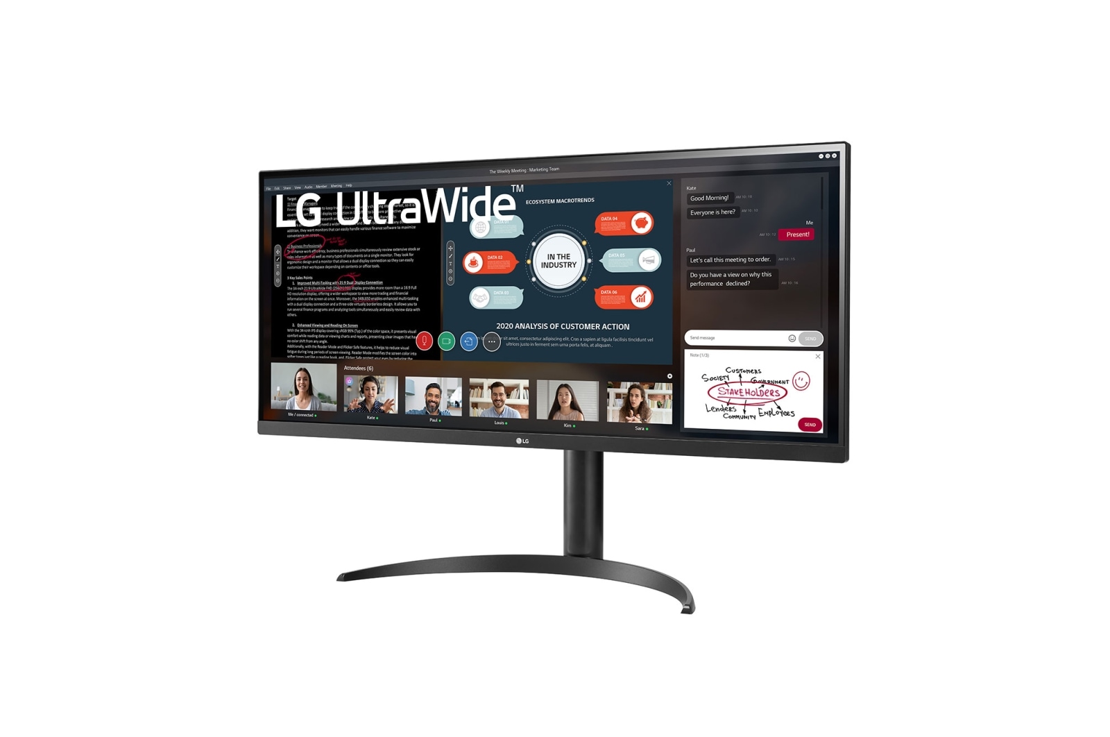 LG 21:9の横長画面が快適な作業性と映像への没入感を演出, 34WP550-B