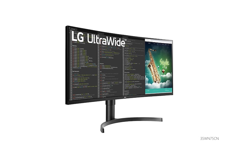 LG 35インチ曲面型大画面、高解像度ウルトラワイドモニター。ゲームでも活躍するリフレッシュレート100Hzに対応, 35WN75CN-B