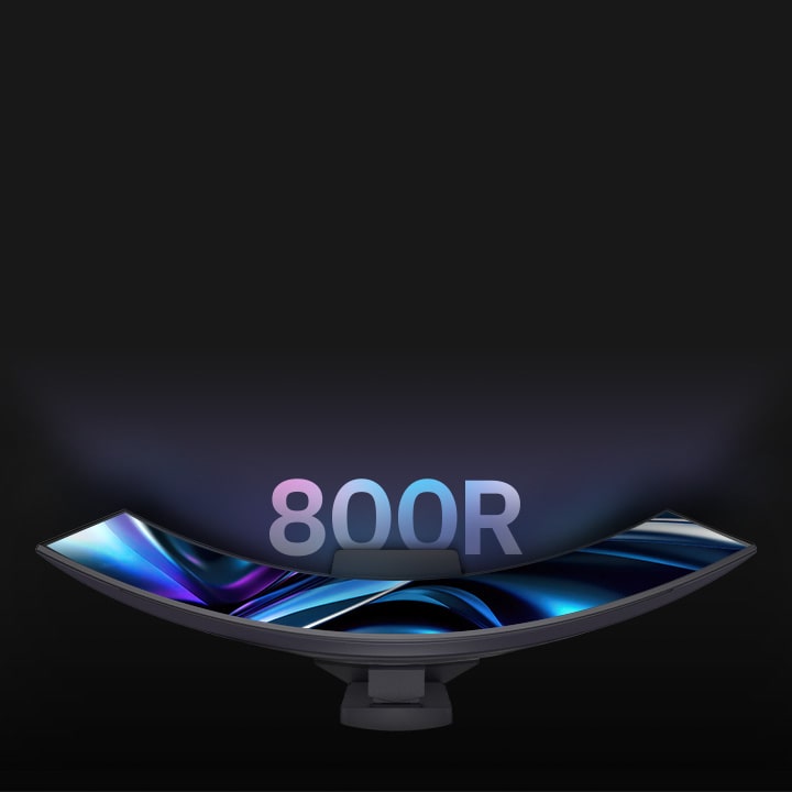 800Rの湾曲したボディの上面画像。