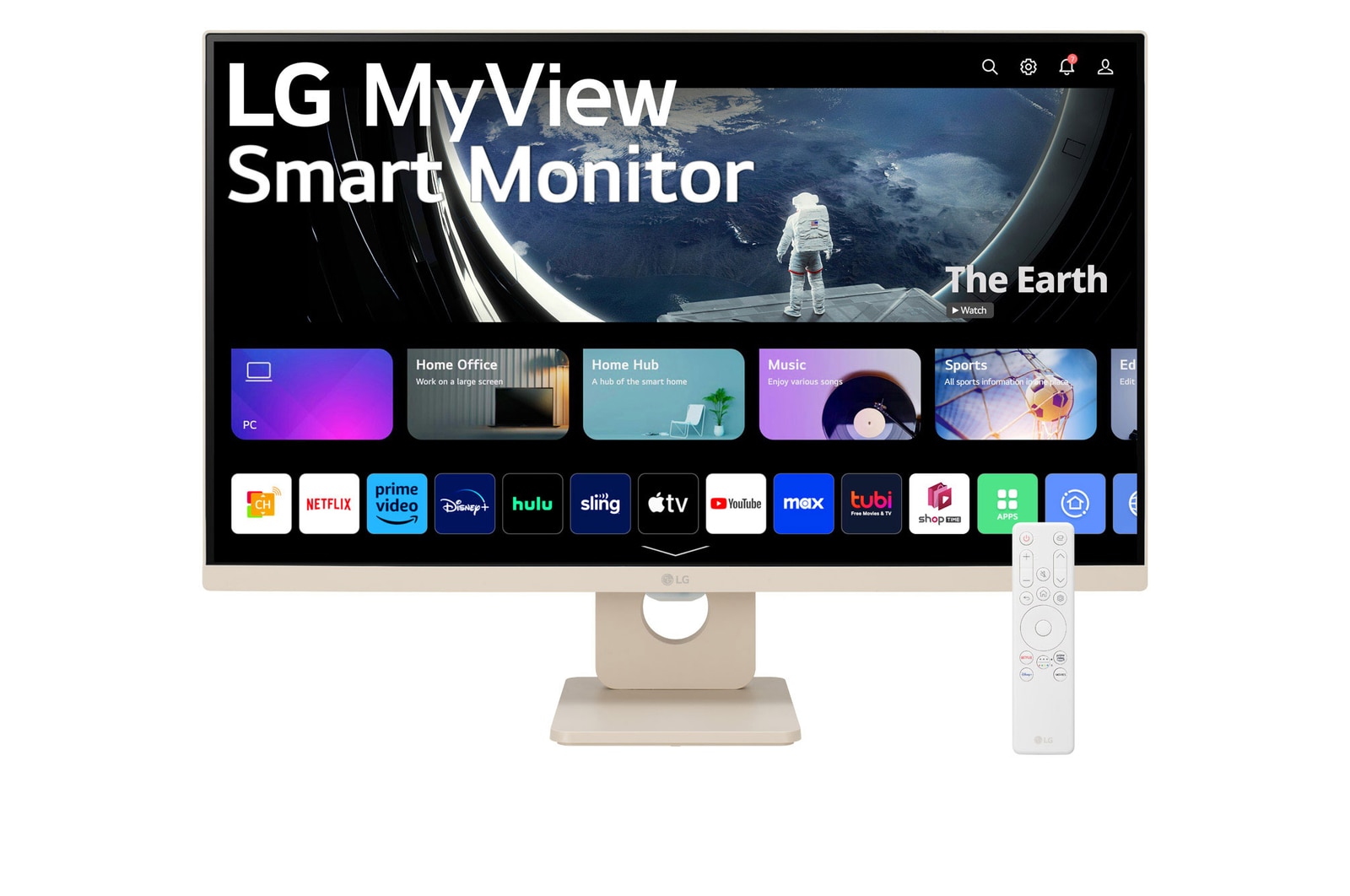 LG webOS搭載 27インチ(ベージュ) フルHD IPS LG MyView Smart Monitor(チューナーレステレビ), 27SR50F-E