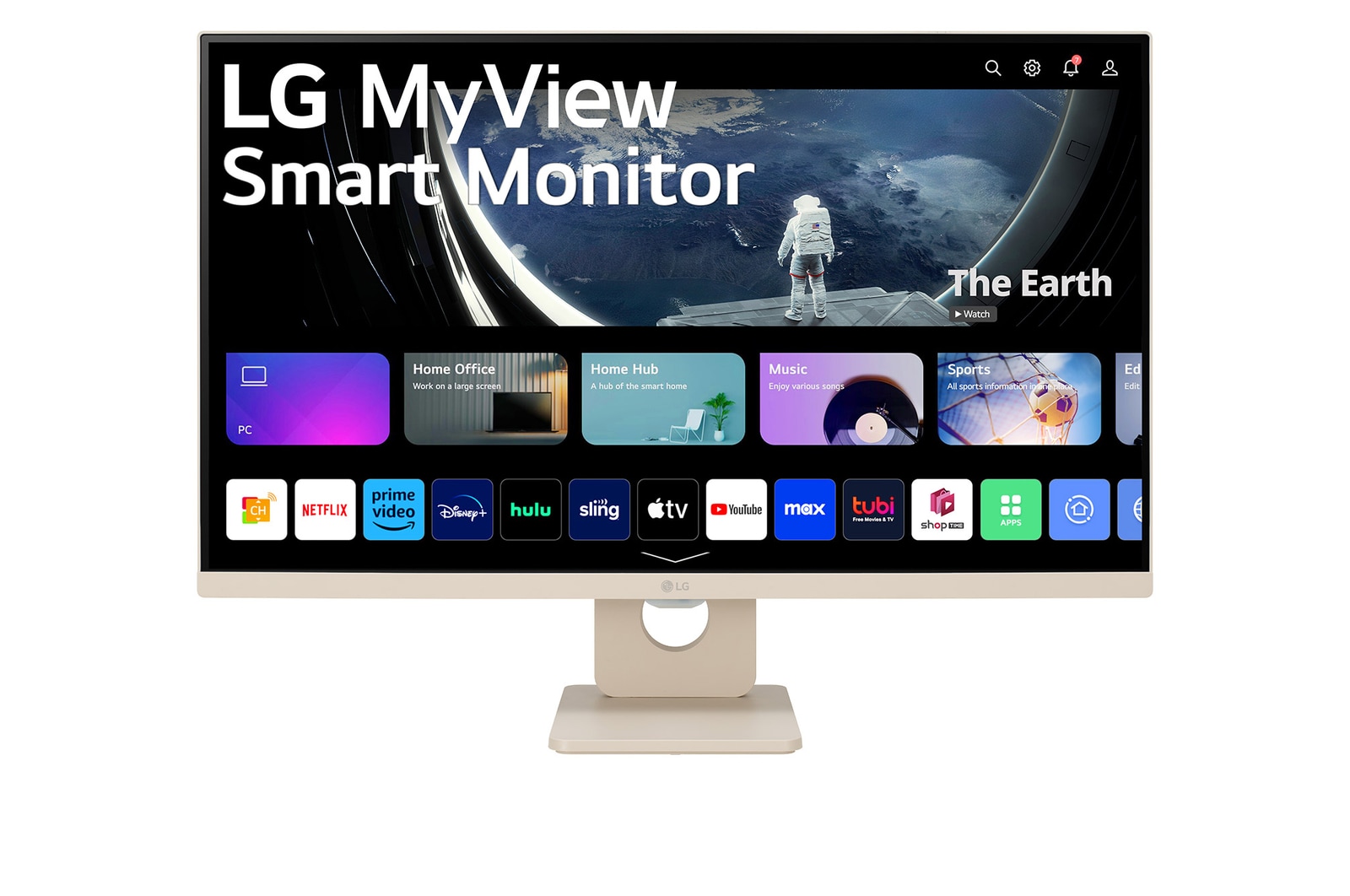 LG webOS搭載 27インチ(ベージュ) フルHD IPS LG MyView Smart Monitor(チューナーレステレビ), 27SR50F-E